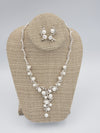 White Pearl & Crystal Necklace Set
