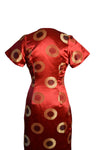 Zhen Red Silk Short Sleeve Dress