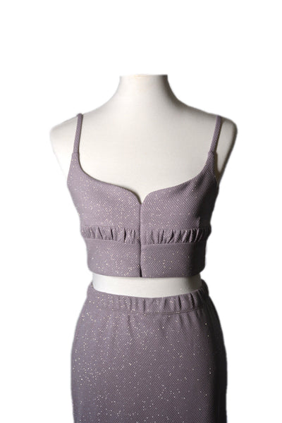 Amelia Lilac Cropped Top and Skirt Set