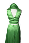 Zuri Green Satin Top and Skirt Set