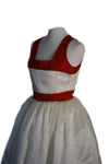 Linda Red and White Square Neck Dress
