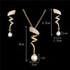 Elegant Simulated Pearl Bridal Jewelry Sets Wedding Jewelry Leaf Crystal Gold  Silver Color Necklaces Earrings Sets Women