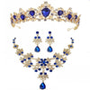 Crystal Jewelry Set with Necklace Earrings and Tiara