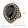 Black Stone Antique Ring with Gold Mosaic Crystal
