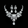 Wedding Bridal Formal Party Prom Jewelry Crystal Rhinestone Necklace Earring Set